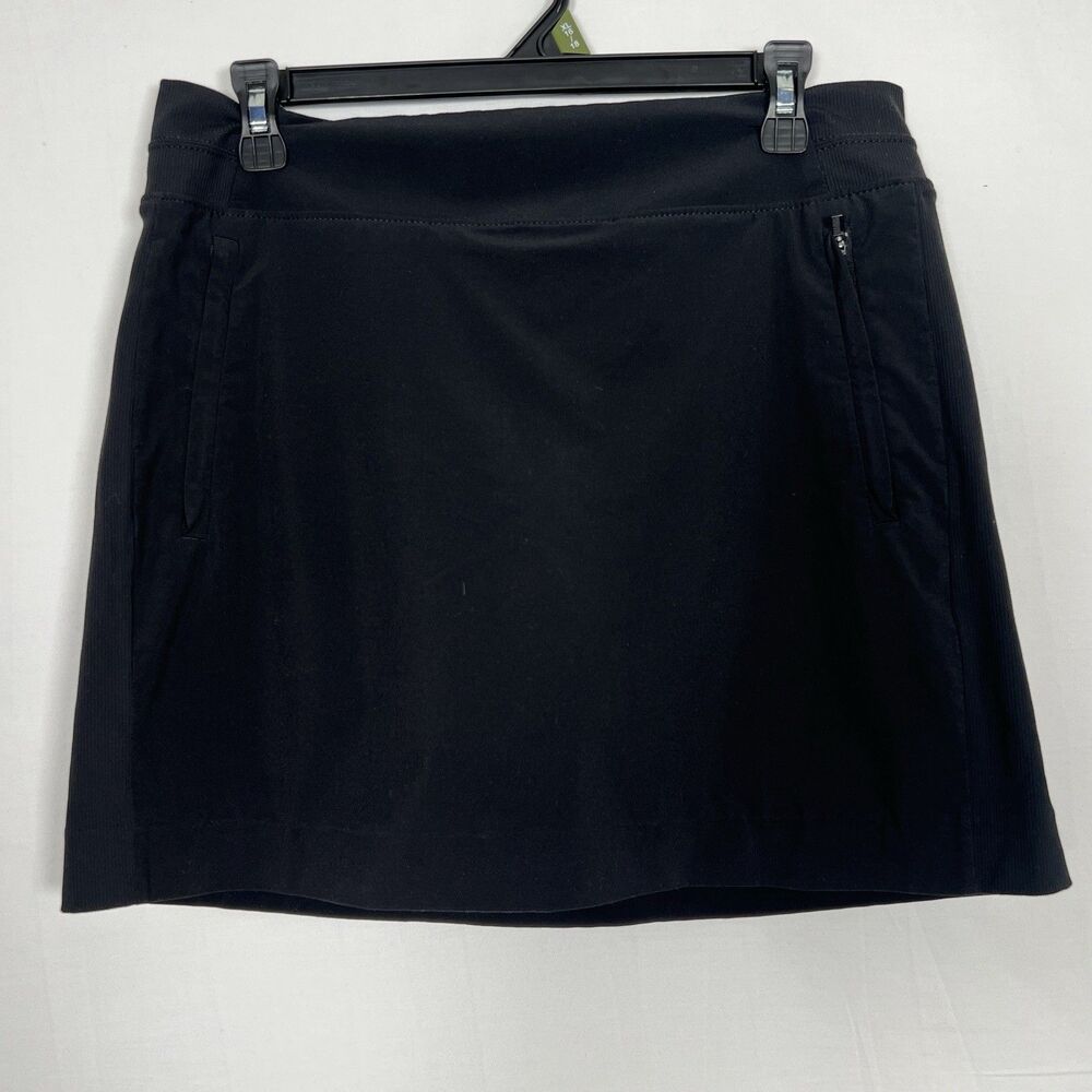 Athleta Skort Womens 10 Black Stretch Athletic Golf Hiking Skirt Active Pockets